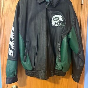 Men's Black and Green Varsity Jacket